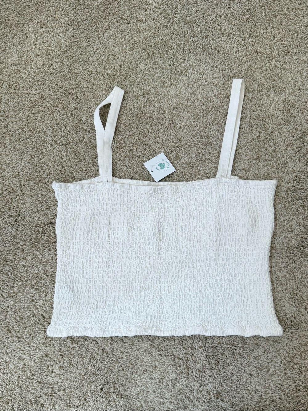 NWT Z Supply Amelie Smocked Linen Crop Top Size L - Picture 3 of 3